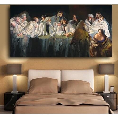 Last Supper by Robert.Lenkiewicz Portrait Abstract Canvas Painting Cuadros Posters and Prints Wall Art Pictures For Living Room