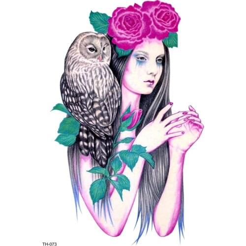 5pcs Owl And Actress Waterproof Temporary Tattoos Men Animals tatouage temporaire femme Rose Women Tatoo Temporary stickers