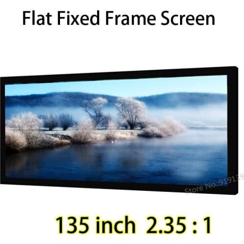 Outstanding Picture Quality Projection Screen 135inch 2.35x1 Fixed Frame Wall Mount Screens Support 4K Projector