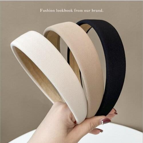 Women Sponge autumn/winter solid color hairbands retro press hairpin hair accessories