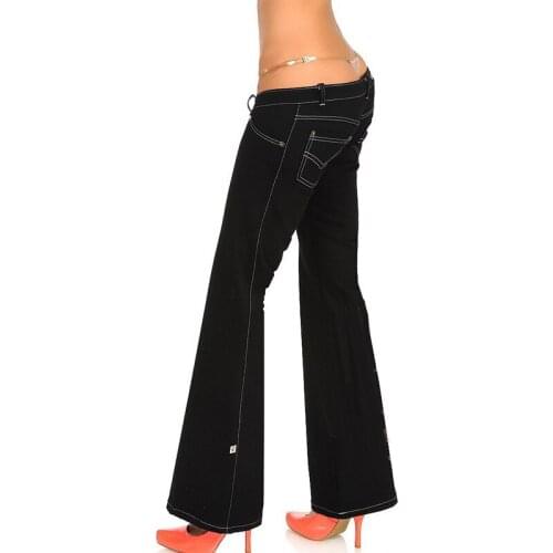 Women Sexy Low Waist Bell Bottoms Trousers Ladies Slim Retro Wide Leg Denim flare Pants Stretch Bootcut Jeans Low Rise Custom
