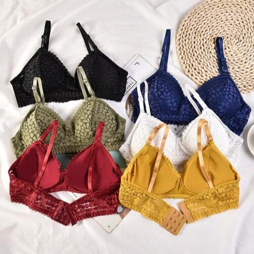 Women Lace Bra Wire Free Bralette Backless Padded Bras For Women Sexy Seamless Underwear