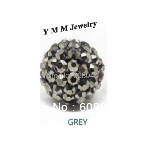 10mm Grey Disco Ball Loose Findings Full Crystal Charm Beads 24pcs