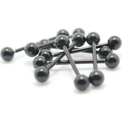 14 Gauge Steel Tongue Barbell Tongue Rings Tongue Bars Nipple Rings Body Piercing Jewelry Pink Color 10pcs