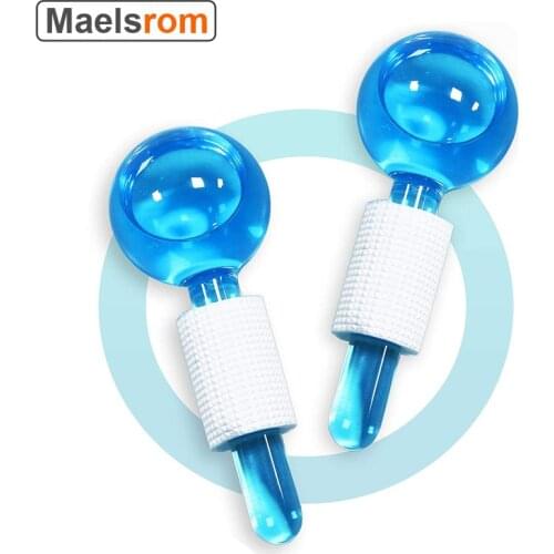 2PCS Facial Ice Globe Cool Roller Ball to Reduce Puffiness Pores Wrinkles Magic Ice Facial Massage Tools for Face and Neck