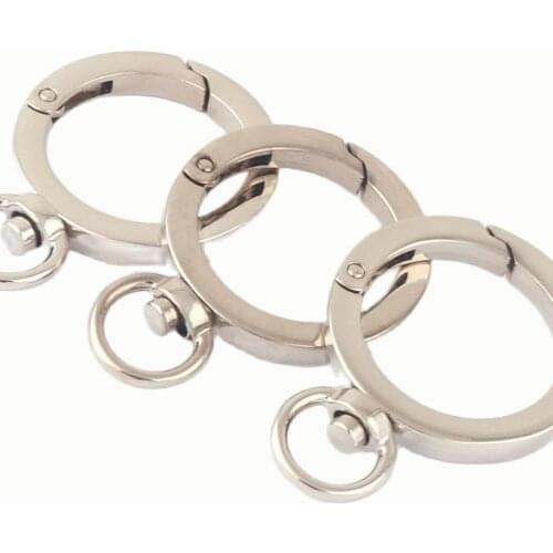 25mm Silver Round Spring Gate Snap Hook Gate O Ring,Metal Purse Swivel Clasp Webbing Hook Bag Spring Buckle for Handbag 4Pcs