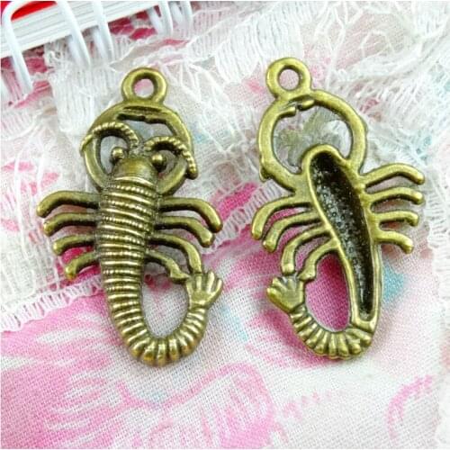 50pcs Antique Bronze Plated Scorpion Charms DIY Jewelry Making Pendant Fit Bracelets Necklaces Earrings Handmade Crafts