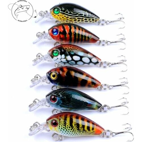 6Pcs/Lot 4.5cm/4g Color Painted Crank Fishing Baits Suspend Crankbait Isca Artificial Lure Wobbler For Pike Fishing Tackle