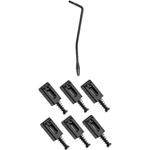 6Pcs Guitar Rectanguler Flat Saddles Bridge Saddles with Tremolo Trem Arm for Electric Guitar