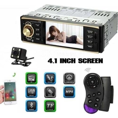 5Pcs/Lot 4019B 4.1 inch 1 Din Car Radio Audio Stereo USB AUX FM Radio Station Bluetooth with Rearview Camera Remote Control