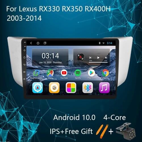 Android 10.0 Car Radio Multimedia Video Player For Lexus RX300 RX330 RX350 RX400H 2003-2014 Navigation GPS Audio 2din DVR Camera