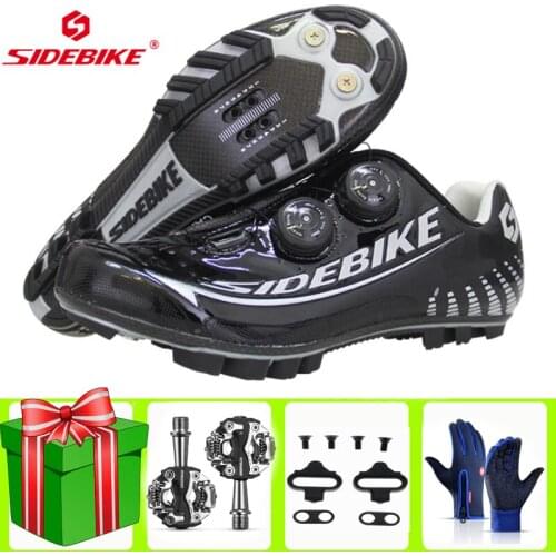 SIDEBIKE Sapatilha Ciclismo Mtb Cycling Shoes Men SPD Pedal Set Carbon Fiber Bicycle Lightweight Highway Bicicleta Carretera