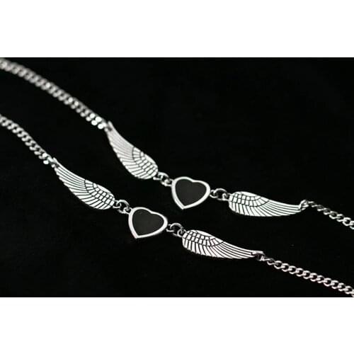 MIQIAO Thai Silver Anklets For You Fashion Trend Love Heart Wings Bracelets Woman Silver 925 Chain On Leg Summer Accessories