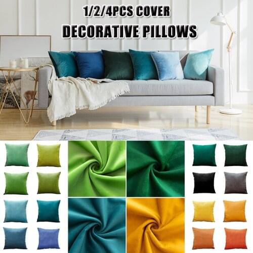 1/2/4PCS Cushion Cover Nordic Sofa Velvet Throw Pillow Cover for Living Room Bedroom Car Decorative Kussenhoes 45x45 Home Decor