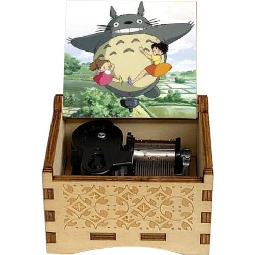 Wooden Music Box Color Music Box (My Neighbor Totoro) Childrens Toy Halloween Christmas Birthday Gift Anime Fan Music Box