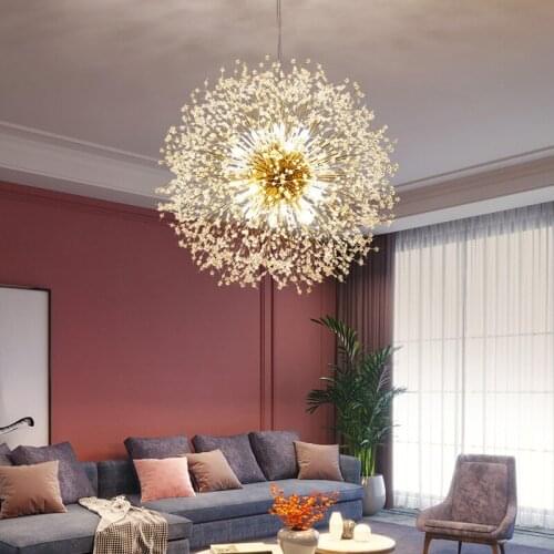 Spark Ball LED Chandelier Lighting Dandelion Chandelier Hotel Hall Dinning Living Room Bar Personality Creative Art Crystal Lamp