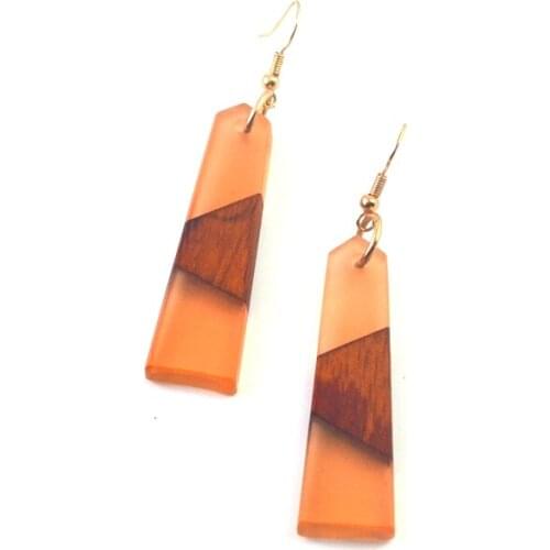 Classic Earrings Wood and Resin Material Matching Womens Popular Jewelry