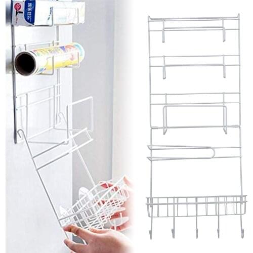 Kitchen Multifunction Refrigerator Storage Rack Organizer Shelf Space Saver Fridge Side Wall Storage Hanging Holder