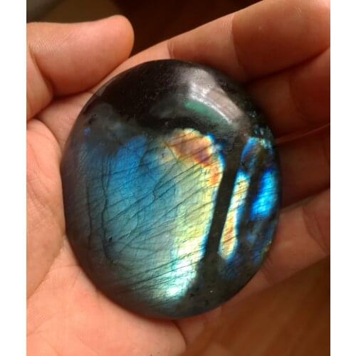 Strong Blue Flash LABRADORITE PALM STONE Crystal Healing Gem stone Worry Therapy Smooth Soap Shape Approx 50-65mm {one Pack