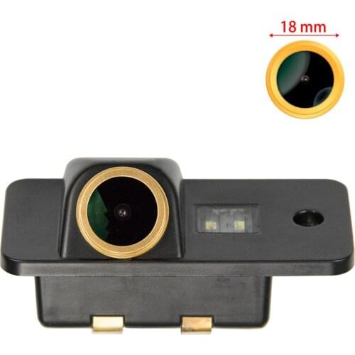 Misayaee HD Car Rear View Reverse Backup Golden Camera License Plate Light for Audi A3 A4 S4 RS4 A6 C6 S6 RS6 A8 S8 Q7 Q7 DTI
