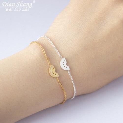 Minimal Honey Melon Fruit Bracelets For Women BFF Jewelry Stainles Steel Charm Watermelon Pulseira Feminina Friendship Bracelet