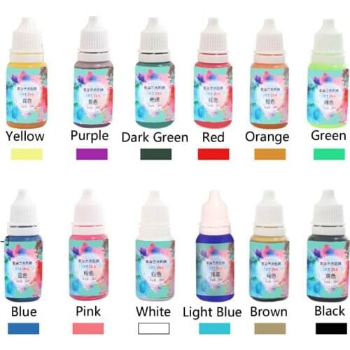 12 Colors Art Ink Resin Pigment Kit Colorant Dye Ink Diffusion Jewelry Tools DIY