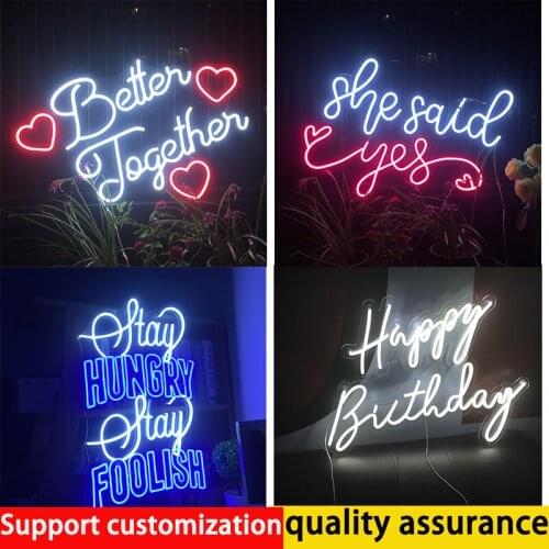 Neon Light Sign Custom Personalized Modern Led 3D Acrylic Wall Hanging Decor Bar Wedding Christmas Decorations Lights For Room