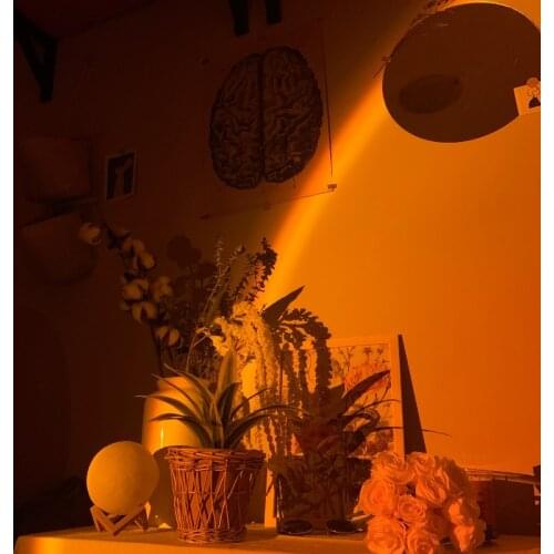 USB Rainbow Sunset Red Projector Led Night Light Sun Projection Desk Lamp for Bedroom Bar Coffee Store Wall Decoration Lighting