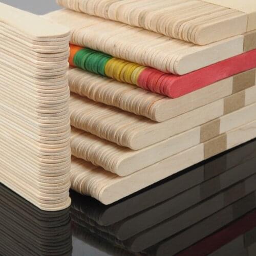 48pcs/lot DIY Multi Size Natural Wood & Colorful Wooden Popsicle Ice Cream Sticks For Kids DIY Hand Crafts Art Home Decor