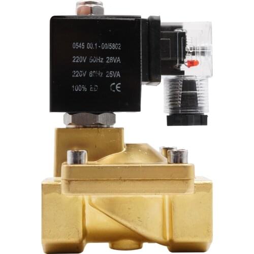 SLP Series Pilot Diaphragm Solenoid Valve,G1/2" to G2" High Pressure Brass Normally Closed Water Valve,0~16bar,NBR VITON Seal