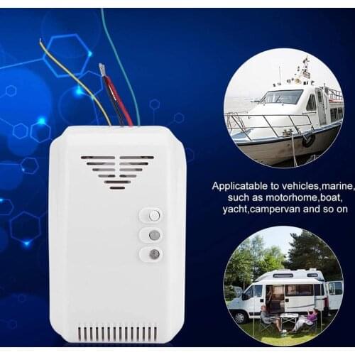 Propane Butane Sensor 12V Gas Detector Sensor Alarm LPG Natural Motor Home Camper LED Flash Alarm Sound