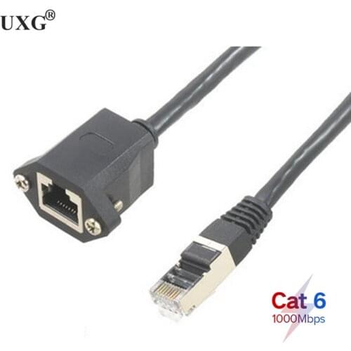 Spacing: 25mm Network Extension Cat 6e Cable RJ45 Cat6 Male to Female Screw Panel Mount Ethernet LAN cable 30CM 50CM 100CM 1M