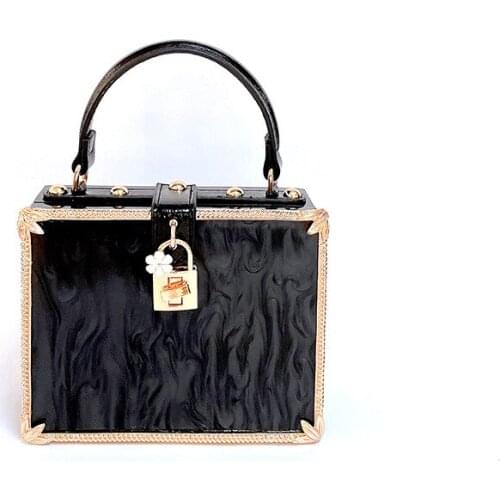 RETON Luxury Fashion Ladies Box Clutch Handbag Wedding Party Woman Clutch Purse Stylish Acrylic Evening Tote Bag