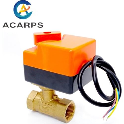 DN20(G 3/4") AC24V 2 way 3 wires Electric Actuator Brass Ball Valve 2Mpa Motorized Ball Valve
