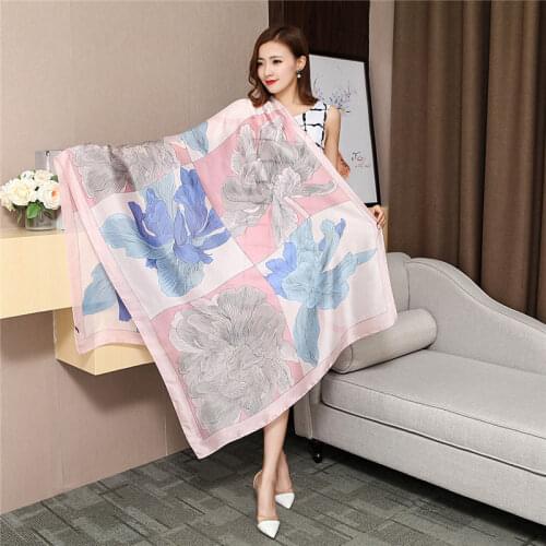 2020 Spring Autumn Silk Scarf Women Luxury Chiffon Head Hijab Soft Long Sjaal Bandana Foulard Femme Floral Bufanda Mujer