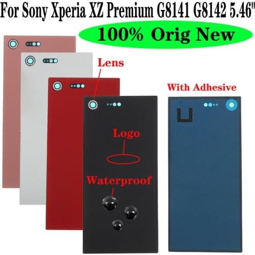 Shyueda 100% Orig New 5.46" For Sony Xperia XZ Premium G8141 G8142 Glass Rear Back Door Housing Battery Door Cover + Adhesive