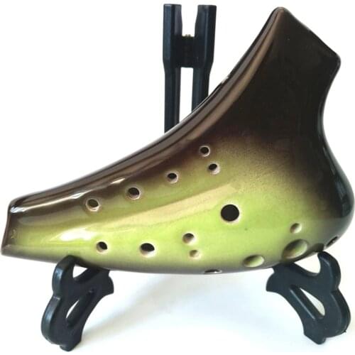 TNG Double Pipes Ocarina Alto C Dual (2) Voicing Holes 2 Octave Masterpieces handmade Ceramic Professional Musical Instruments