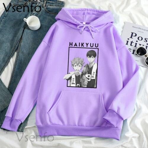 Kageyama Tobio and Hinata Shouyou Anime Hoodie Japan Manga Haikyuu Volleyball Hoodies Sweatshirts Harajuku Pullover Streetwear