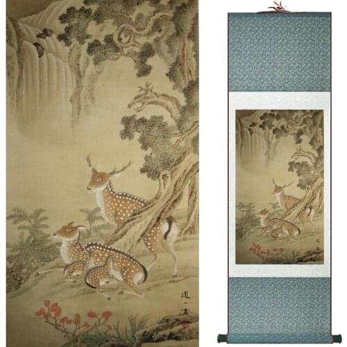Top quality sika deer painting traditional Chinese Art Painting Home Office Decoration Chinese painting TXTX2018010313