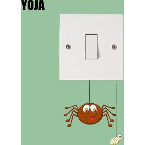 YOJA Smile Spider PVC Wall Sticker Colour Switch Decals Kids Room Bedroom Home Decor 12ss0449