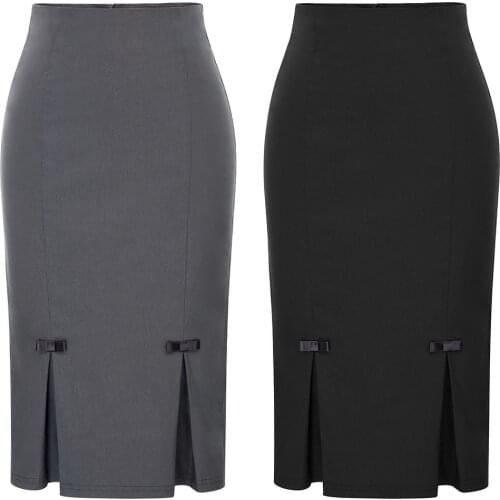 Belle Poque Women Skirts Bow-Knot Decorated Hips-Wrapped Bodycon Skirts Summer New 2020 Pencil Skirt OL Style Office Work Wear