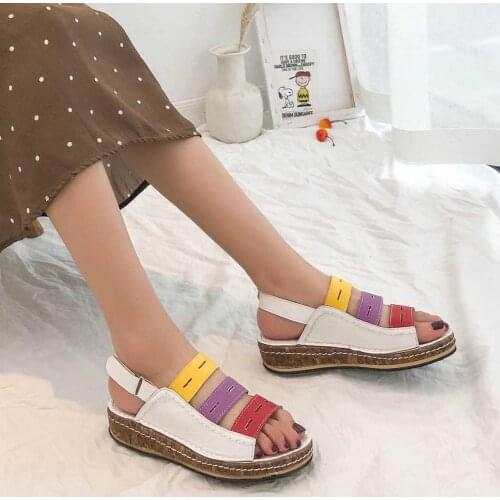 Women Shoes Fashion Summer Platform Strap Sandal Roman Wedges Casual Peep Toe Sandals sandali donna sandales femme 2019