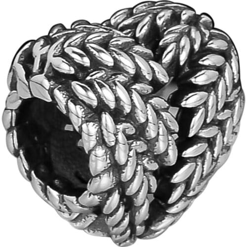 Icon Of Nature Charm 925 Sterling Silver Love Heart Beads Fits Europe Bracelet Women DIY Jewelry Making berloques