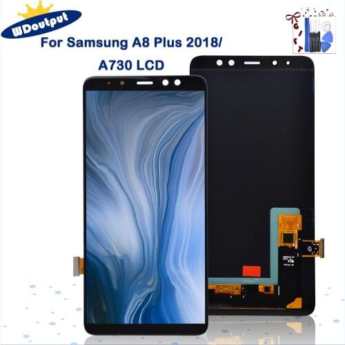 Super AMOLED A8 Plus 2018 Display For Samsung Galaxy A730 LCD A730F SM-A730F/DS Display Touch Screen Digitizer Replacement Parts