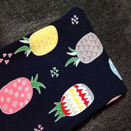 1MeterFresh Colorful Fruit Pineapple Rayon Fabric Viscose Soft Smooth Fabric Summer Baby Cloth Shirt Dress pajamas