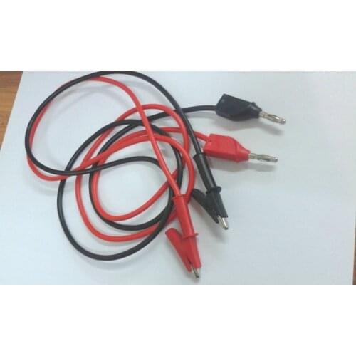 1pair silicone Voltage Cable Alligator clips TO 4mm Banana plug Test