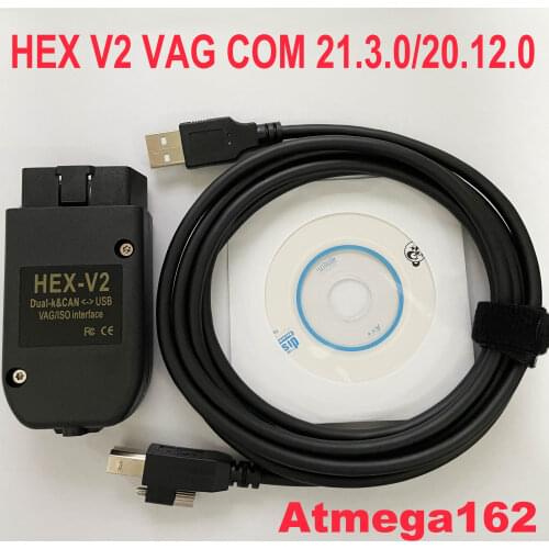 2021 Popolar HEX V2 Obd2 Scanner VAGCOM 21.3.0 VAG COM 21.3 FOR VW AUDI Skoda Seat English German ATMEGA162+16V8+FT232RQ