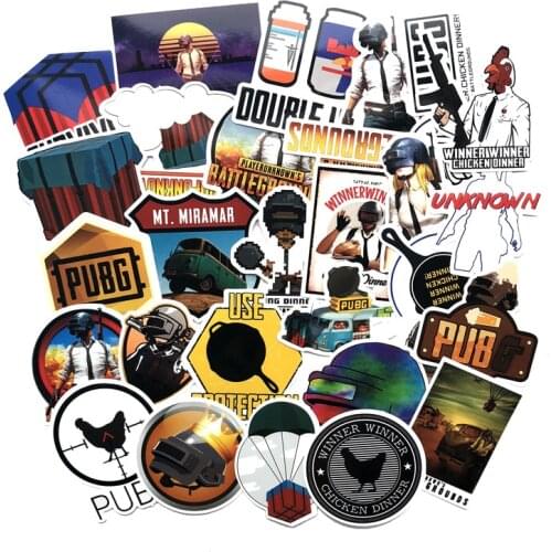 30Pcs/set Game PUBG Stickers Cosplay Prop Accessories PVC Decal waterproof Sticker For Skateboard Laptop