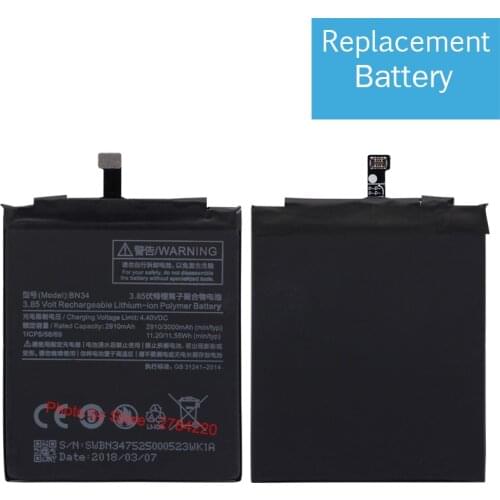 3000mAh Xiao Mi Hong Mi BN34 Replacement Battery For Xiaomi Redmi 5A 5.0" Baterij Bateria Batterie Cell Mobile Phone Batteries
