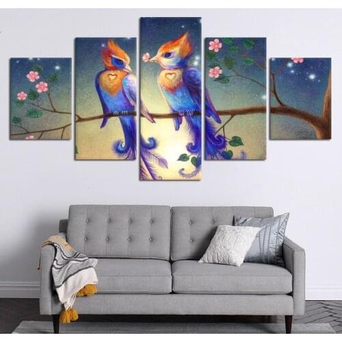 Home Decoration Hd Prints Painting 5 Pcs Animal Mandarin Duck Pictures Wall Art Modular Canvas Poster Modern Bedside Background